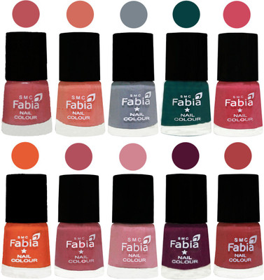 

FABIA Multicolor Nail Polish/Mix Color/Combo Color Set of 10pcs X 10ml (2609201931) Bazooka Joe-Light Peach-Wild Gray Yonder-Dark Green-Shock Pink-Sour Orange-Mauve Pink-Rose-Boysenberry-Peach(Pack of 10)