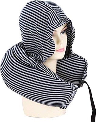 

House of Quirk Portable U Shaped Neck Pillow with Cap Travel Hoodie Pillow for Car Office Airplane - Dark Grey Neck Pillow(Dark Grey)
