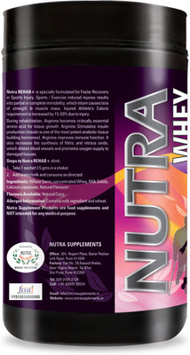 

Nutra Rehab+ Whey Protein(450 g, Double Chocolate)