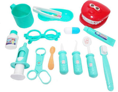 

Pepperonz 15 Pieces Dentist Doctor Medical Set Pretend Play Toys for Kids - Blue