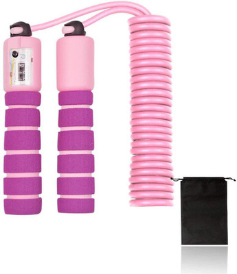 

QUINERGYS Fast Speed Counting Jump Skip Rope Skipping Wire Calories Freestyle Skipping Rope(Pink, Purple, Length: 320 cm), Multicolor-45