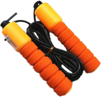 

QUINERGYS Foam Handle Counter Fitness Gym Adjustable Skipping Jump Rope Freestyle Skipping Rope(Orange, Length: 320 cm), Multicolor-71