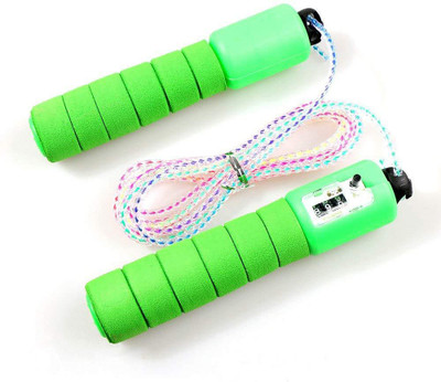

QUINERGYS 390 Jump Rope with Counter and Comfortable Handles Speed Skipping Rope(Green, Length: 320 cm), Multicolor-114
