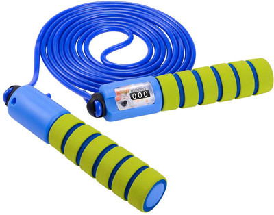

QUINERGYS Foam Coated Handles Fitness Counter Jumping Rope 2.8m Freestyle Skipping Rope(Green, Length: 320 cm), Multicolor-97