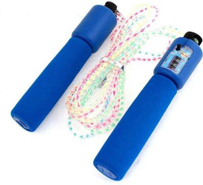 

QUINERGYS Foam Coated Handles Fitness Counter Jumping Rope 2.8m Speed Skipping Rope(Blue, Length: 320 cm), Multicolor-96