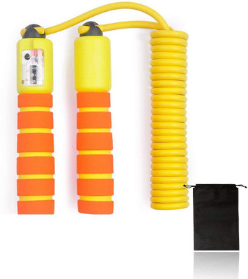 

QUINERGYS Foam Coated Handle Counter Fitness Adjustable Skipping Jump Rope Freestyle Skipping Rope(Orange, Yellow, Length: 320 cm), Multicolor-43