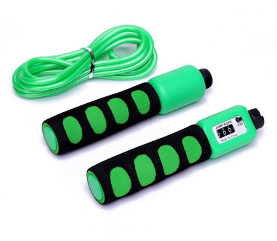 

QUINERGYS Counter Jump Rope with Easy Adjustable and Foam Handle Speed Skipping Rope(Green, Length: 320 cm), Multicolor-104