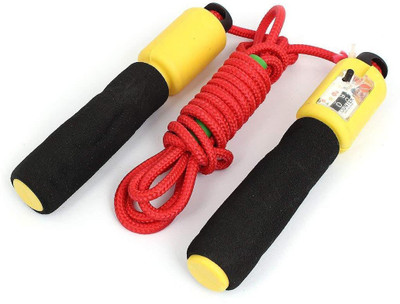 

QUINERGYS Skipping Speed Ropes with Counter Timer Freestyle Skipping Rope(Black, Yellow, Length: 320 cm), Multicolor-49
