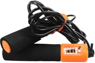 

QUINERGYS Foam Wrapped Resettable Counter Skipping Rope 2.5M Speed Skipping Rope(Orange, Black, Length: 320 cm), Multicolor-56