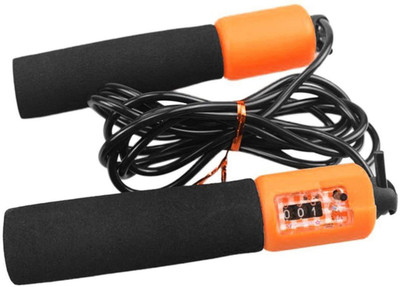 

QUINERGYS Digital LCD Handle Counter Timer Gym Fitness Freestyle Skipping Rope(Black, Orange, Length: 320 cm), Multicolor-55