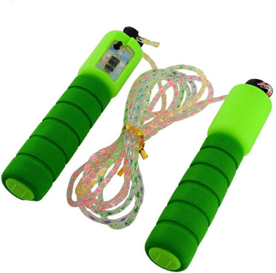 

QUINERGYS Activity Digital Counter Skipping Rope with Soft Foam Handles Freestyle Skipping Rope(Green, Length: 320 cm), Multicolor-67