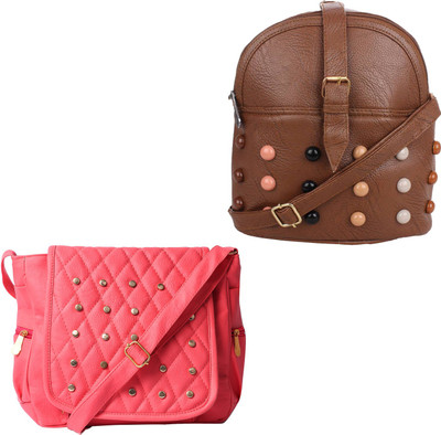 

Element Cart Women Casual, Evening/Party, Formal Brown, Yellow PU Sling Bag