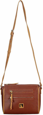 

Adamis Women Casual Tan Genuine Leather Sling Bag