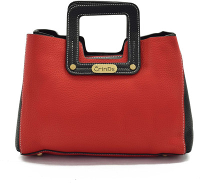 

Crinds Women Casual Red Leatherette Hand-held Bag