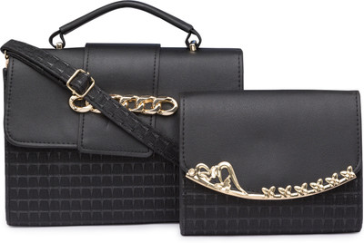 

Satchel Bags Women Casual Black PU Sling Bag
