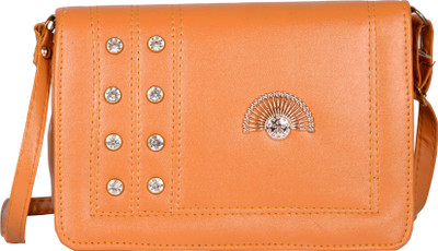 

Exotique Women Casual Tan Leatherette Sling Bag