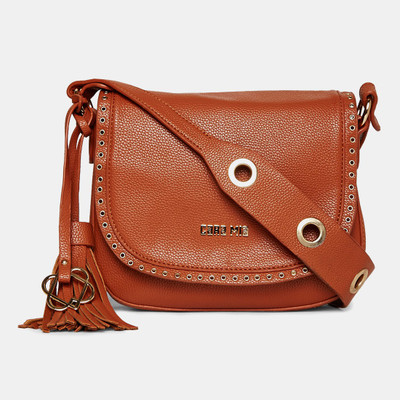 

Cara Mia Women Casual Brown PU Sling Bag