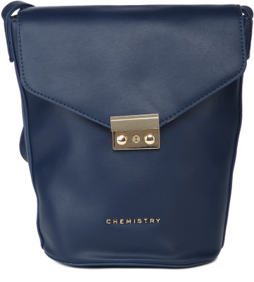 

Chemistry Women Casual Blue PU Sling Bag