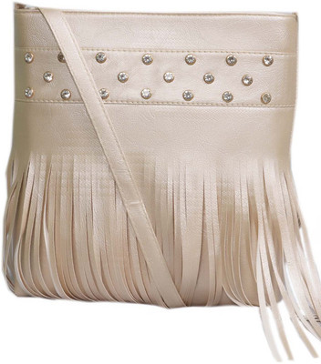 

SR DEALS Girls Evening/Party Silver PU Sling Bag