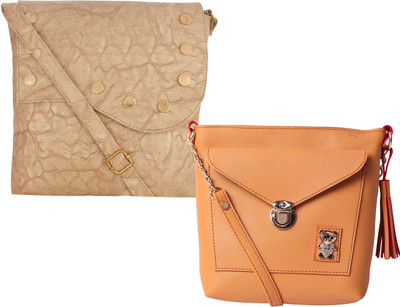 

Fillin Cart Women Casual, Evening/Party, Formal Beige, Yellow PU Sling Bag