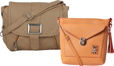 

Fillin Cart Women Casual, Evening/Party, Formal Beige, Yellow PU Sling Bag