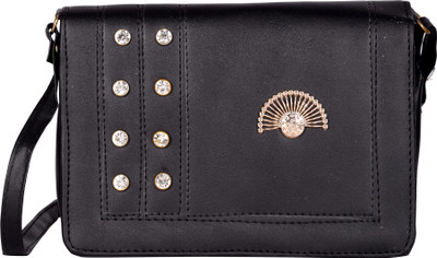 

Exotique Women Casual Black Leatherette Sling Bag