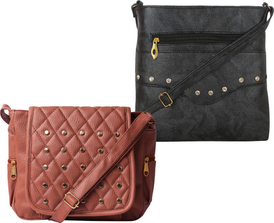 

Element Cart Women Casual, Evening/Party, Formal Black, Brown PU Sling Bag