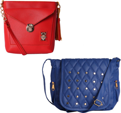 

Element Cart Women Casual, Evening/Party, Formal Red, Blue PU Sling Bag, Blue;red