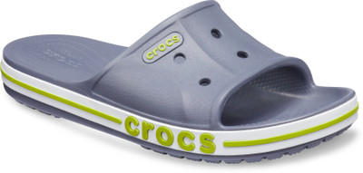 

Crocs Slides, Charcoal/volt green