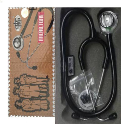 

MSI Original Microtone Black Stethoscope with Yellow and Blue tube with Ear Piece and Diaphragm Acoustic Stethoscope(Black)