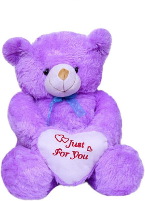

GVMC TOYS Beautiful and Cute Purple Fur Teedy Bear With Heart - 60 cm(Purple)