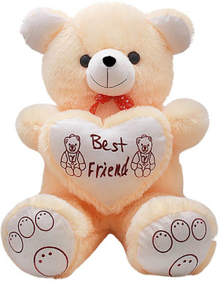 

GVMC TOYS Beautiful Cream Fur Teddy Bear With Heart - 60 cm(Cream)
