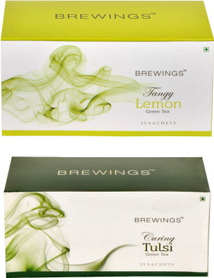

Brewings Tulsi Green & Tangy lemon Lemon Green Tea Bags Box(200 g)