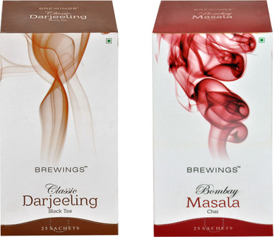 

Brewings Bombay Masala & Darjeeling Black Unflavoured Black Tea Bags Box(200 g)