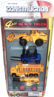 

kidoz kingdom CONSTRUCTION VEHICLE 4 PCS HEAVY TRUCK SET(Multicolor)