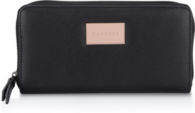 

Caprese Women Black Artificial Leather Wallet(8 Card Slots)
