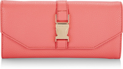 Caprese Women Pink Artificial Leather Wallet(8 Card Slots), Sweet coral