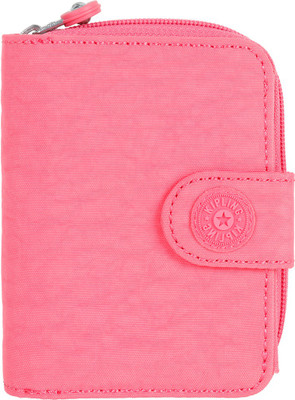 

Kipling Women Pink Fabric Wallet(5 Card Slots), Dusty metal