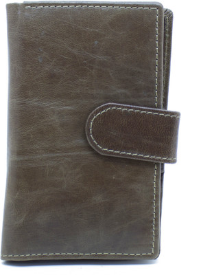 

flex boom Men Grey Genuine Leather Wallet(6 Card Slots)