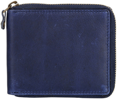 

AspenLeather Men Blue Genuine Leather Wallet(6 Card Slots)