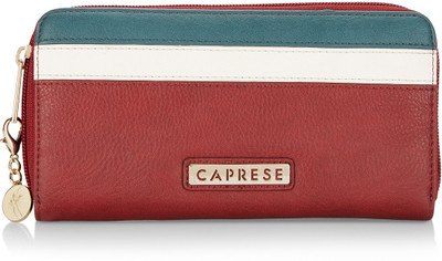 

Caprese Women Red Artificial Leather Wallet(8 Card Slots), Deep red