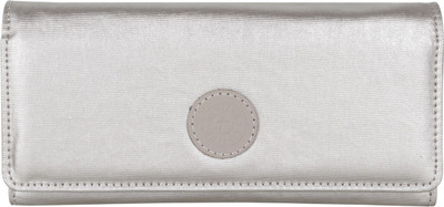 

Kipling Women Silver Fabric Wallet(5 Card Slots), Silver beige