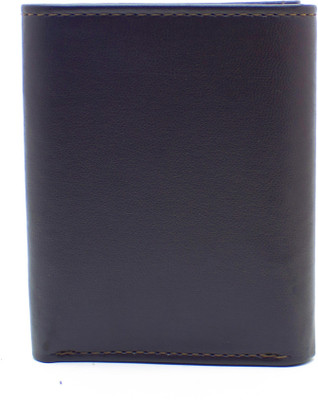 

flex boom Men Black Genuine Leather Wallet(6 Card Slots)