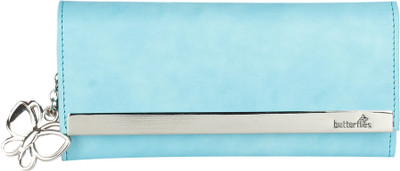

Butterflies Women Blue Artificial Leather Wallet, Sky blue