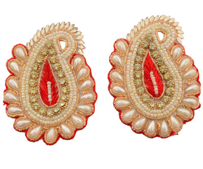 

Foppish Mart Exotic Pearl Work Floral Patches Motifs Embroidered badges