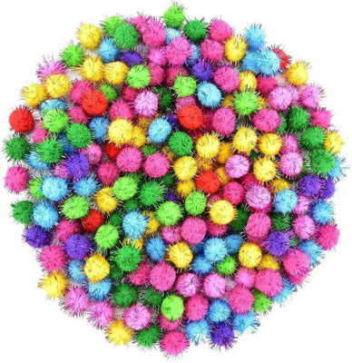 

BestUBuy Pom Pom Multicolor Glitter Balls for Crafts, Decoration, Jewellery Making. Size: 2.5 CM (Pack of 100)