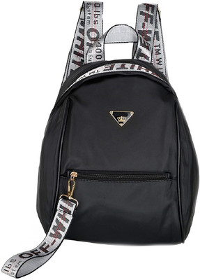

Shopigator Mini Glossy Trendy 9 L Backpack(Black), Black grey strap