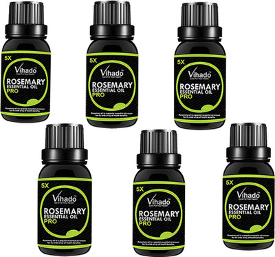 

VIHADO Rosemary Essential Oil Pure Natural - Use For Aromatherapy, Health Boost, Hair Re-Growth, Skin Care, Face OIL 15ML (PACK OF 6)(15 ml)