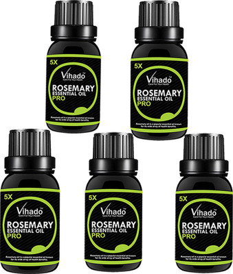 

VIHADO Pure Rosemary Essential Oil 5X PRO - Rosmarinus Officinalis - 25ML (Pack of 5)(25 ml)