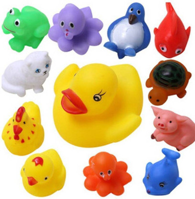 

CLOUDSHOP 12pcs Random Lovely Rubber Squeaky Animal Bath Toys/floating Fun for Baby Bath Toy (Multicolor) Bath Toy(Multicolor)
